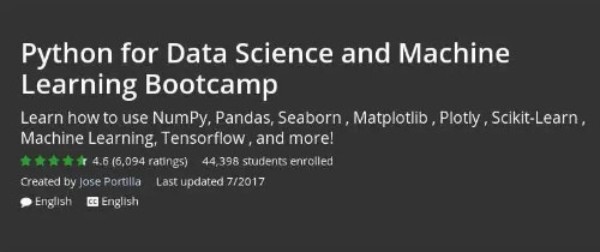 Udemy  Python for Data Science and Machine Learning Bootcamp